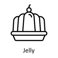 Jelly Vector outline Icon Design illustration. Food and Drinks Symbol on White background EPS 10 File 