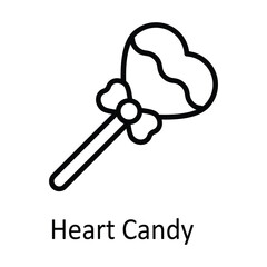Heart Candy Vector outline Icon Design illustration. Food and Drinks Symbol on White background EPS 10 File 