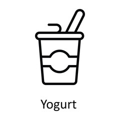 Yogurt Vector outline Icon Design illustration. Food and Drinks Symbol on White background EPS 10 File 