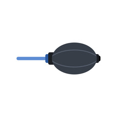 Vector illustration of a hand dust blower, isolated on white background, in a sleek and minimalist flat icon. Editable graphic resources for many purposes.