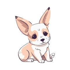 Cute cartoon puppy sitting