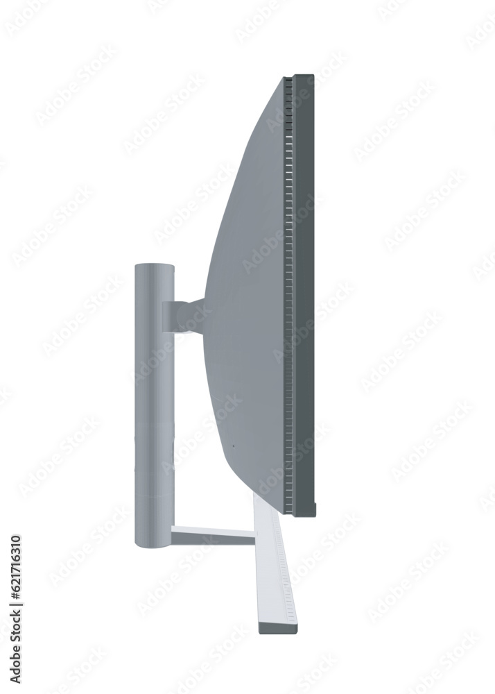 Poster polygonal of modern thin frame display computer monitor vector illustration. 3d.