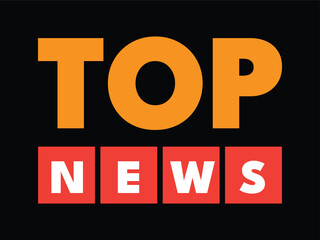 Top news logo text design template for tv channel