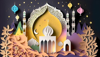 Eid Mubarak wallpaper , Ai generated 