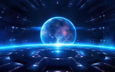 The Earth in the Cosmic Sky,created with generative ai tecnology.