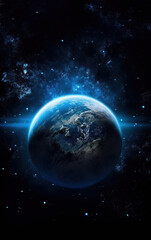 Obraz na płótnie Canvas The Earth in the Cosmic Sky,created with generative ai tecnology.