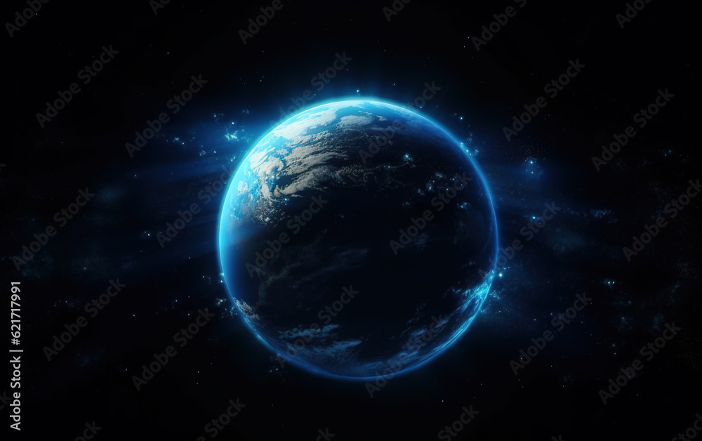 Canvas Prints the earth in the cosmic sky,created with generative ai tecnology.