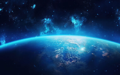 Fototapeta na wymiar The Earth in the Cosmic Sky,created with generative ai tecnology.