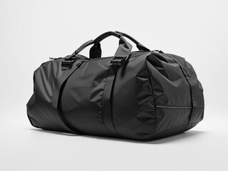 black travel bag isolated on white background