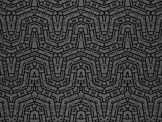 Black perforated metal plate. Black metal texture steel background. Perforated metal sheet. Abstract dark gray circle mesh pattern background texture. Black metallic background.