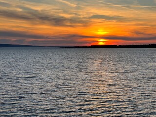 Sunset over the Adriatic Sea and the Velebit Canal, Croatia (Zalazak sunca nad jadranskim morem i velebitskim kanalom, Hrvatska)