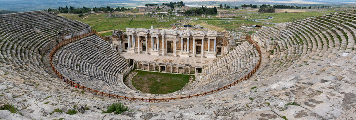 Amphitheater at ancient city of Hierapolis, Pamukkale. Turkey - 621720949