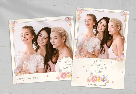 Floral Flower Photo Card Layout