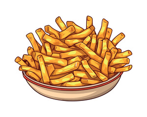 Golden fries in a basket, a snack