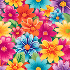 Fototapeta premium seamless pattern with flowers,design,yellow,vector,Ai generated