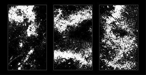 Scratched Grunge Urban Background Texture Vector. Dust Overlay Distress Grainy Grungy Effect. Dirty grainy stamp, grunge, scratches and damage marks Isolated Black on White Background.