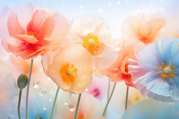 Beautiful Poppy Flowers Abstract Background