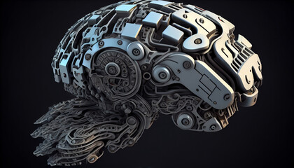 Robot brain,digital illustration