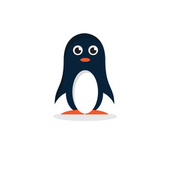 penguin with egg logo design illustration.