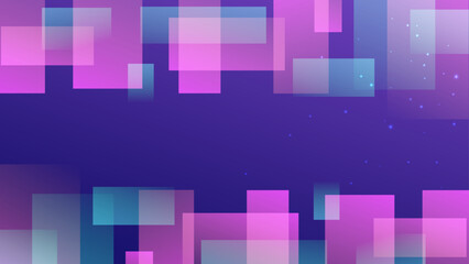 Abstract purple pink and blue Memphis flat geometric shapes background.