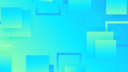 Fototapeta na wymiar vector flat gradient blue green geometric shapes background