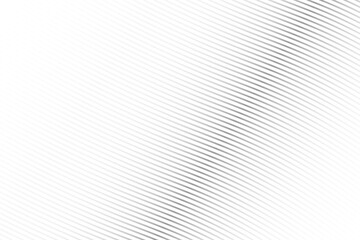 Diagonal lines halftone effect. Abstract black and white background with curve lines and waves.