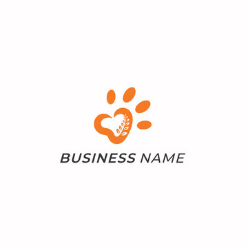 design logo combine footprint animal and wheat