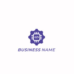 design logo combine coding and gear setting