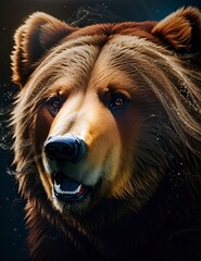 Fototapeta premium portrait of a bear, AI generated