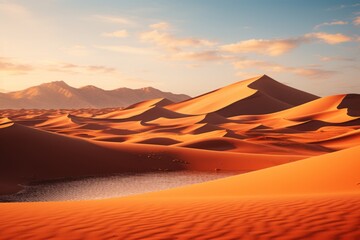 Fototapeta na wymiar Desert Dunes And Oasis, Generative AI