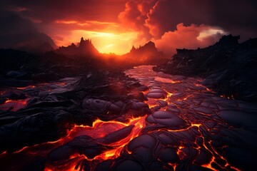 Dramatic Lava Fields, Generative AI