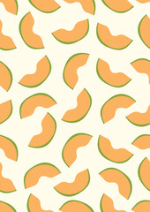 Seamless pattern with melon.Eps 10 vector.
