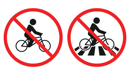 bicycle forbidden on crosswalk - 621741373