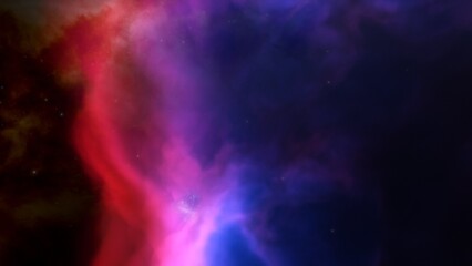 nebula gas cloud in deep outer space, science fiction illustration, colorful space background with stars 3d render
