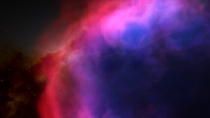nebula gas cloud in deep outer space, science fiction illustration, colorful space background with stars 3d render  © ANDREI
