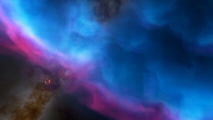 nebula gas cloud in deep outer space, science fiction illustration, colorful space background with stars 3d render
