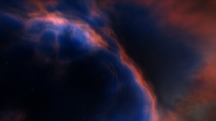 Cosmic background with a blue purple nebula and stars