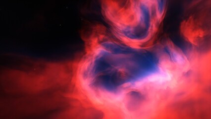 Cosmic background with a blue purple nebula and stars