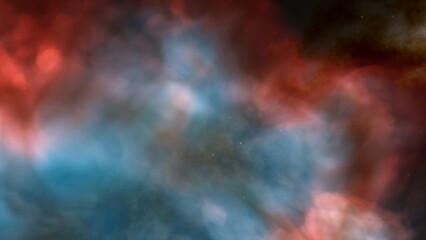Cosmic background with a blue purple nebula and stars