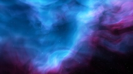 Cosmic background with a blue purple nebula and stars