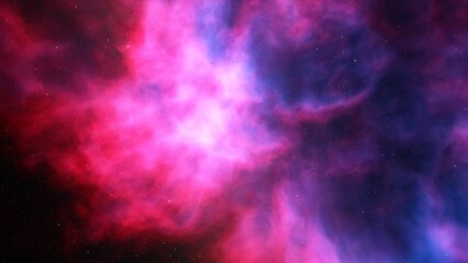 Cosmic background with a blue purple nebula and stars