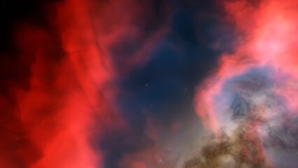 Cosmic background with a blue purple nebula and stars