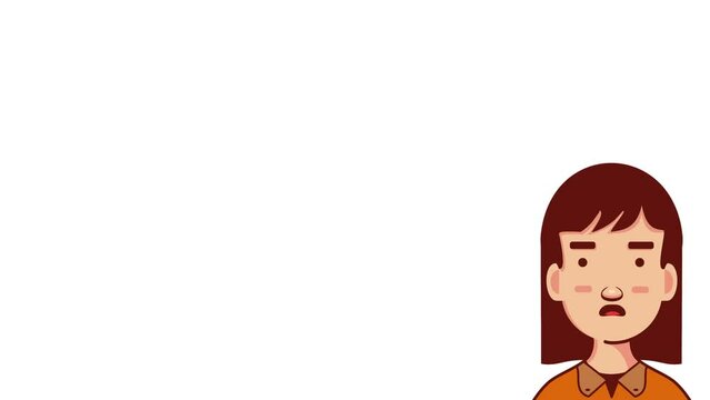 moving animation of a woman talking simply