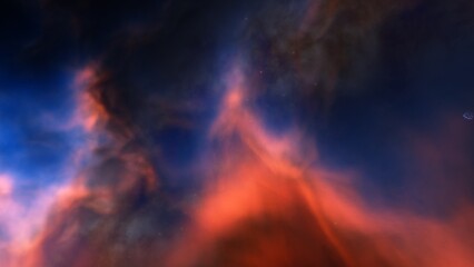 Fototapeta premium Deep space nebula with stars. Bright and vibrant Multicolor Star field Infinite space outer space background with nebulas and stars. Star clusters, nebula outer space background 3d render 
