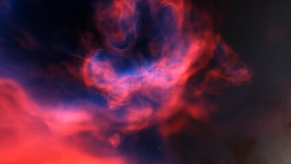 bright nebula, nebula in space, majestic red-purple nebula, beautiful space background 3D render

