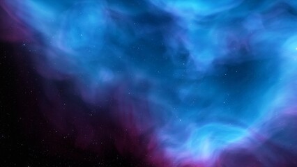 Fototapeta premium Cosmic background with a blue purple nebula and stars 