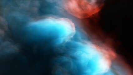Cosmic background with a blue purple nebula and stars

