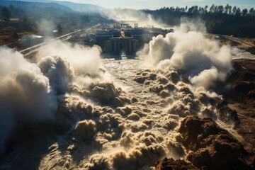 Harrowing scenes of large river floods and devastating floods.