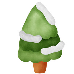 Watercolor Christmas tree clipart
