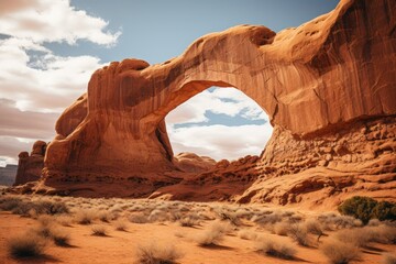 Towering Sandstone Arches, Generative AI